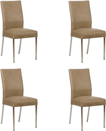 Leren eetkamerstoel Real - set van 4 stoelen
