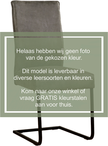 Leren eetkamerstoel Remix sledepoot vierkant - Vintage Stone - Kleur poot, RVS