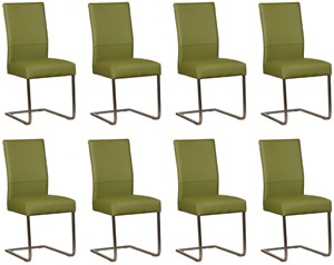 Leren eetkamerstoel remix, groen leer, groene keukenstoelen
