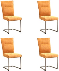 Leren eetkamerstoel retro, bruin leer, bruine keukenstoelen