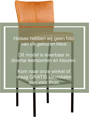 Leren barkruk Revolt hoog - Toledo leer Olive - Kleur poot, RVS