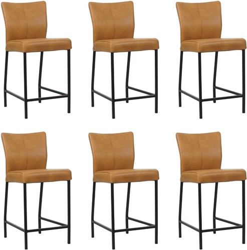 Leren barstoel Revolt laag - set van 6 stoelen