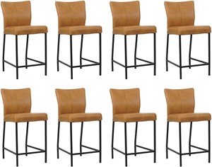 SHOPX HUISCOLLECTIE Set van 8 Leren barstoel Revolt laag - Echt leer, Modern, Comfortabel en kies uit meer dan 150+ kleuren - Ontdek de Vele Leersoorten en Kleuren bij ShopX