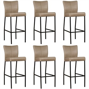 Leren barstoel revolt hoog, bruin leer, bruine barkruk