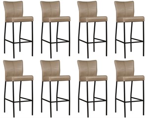Leren barstoel revolt hoog, bruin leer, bruine barkruk