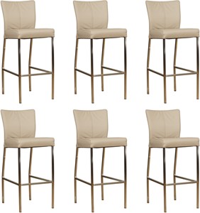 Leren barstoel revolt hoog, bruin leer, bruine barkruk