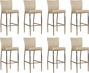 Leren barstoel revolt hoog, bruin leer, bruine barkruk