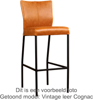 Leren barkruk Revolt hoog - Vintage Leer Burgundy - RVS-1