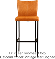 Leren barkruk Revolt hoog - Hermes Leer Bianco - RVS-2