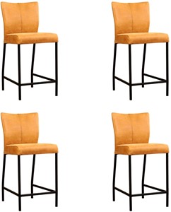 Leren barstoel revolt laag, bruin leer, bruine barkruk