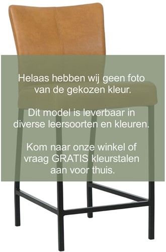 OUTLET Leren barkruk Revolt laag - Toledo Leer Mastic - RVS