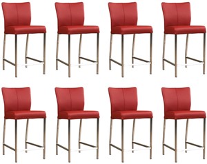 Set van 8 Leren barstoel Revolt laag