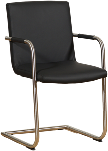 Leren stock eetkamerstoelen roel rvs frame 6 stuks zwart