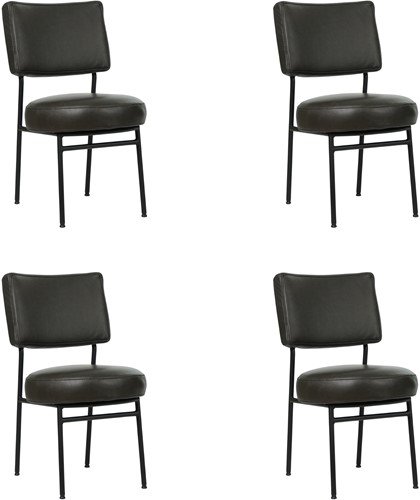 Leren eetkamerstoel Rondo - set van 4 stoelen