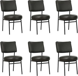 Leren eetkamerstoel Rondo - set van 6 stoelen