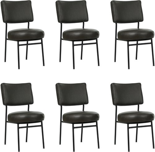 Leren eetkamerstoel Rondo - set van 6 stoelen
