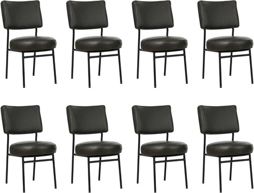 Leren eetkamerstoel Rondo - set van 8 stoelen