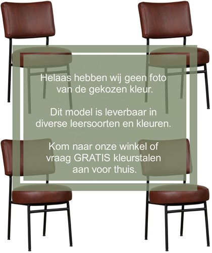 Leren eetkamerstoel Rondo - set van 4 stoelen - Toledo Leer Lemon