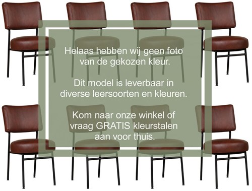 Leren eetkamerstoel Rondo - set van 8 stoelen - Toledo Leer Dessert