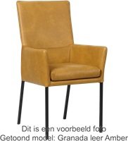 Leren eetkamerstoel Royal - met armleuning - set van 8 stoelen-1