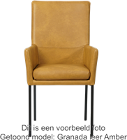 Leren eetkamerstoel Royal - met armleuning - set van 4 stoelen-2