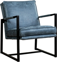 Leren design fauteuil Secret - Granada leer Steel