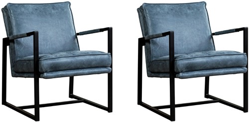 Leren design fauteuil Secret - set van 2 fauteuils