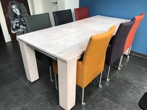 Leren eetkamerstoel spark, blauwbruingeelgroenpaarsrood leer, blauwebruinegelegroenepaarserode keukenstoelen