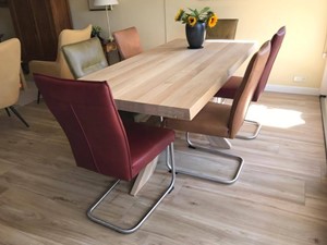 Leren eetkamerstoel retro, 120+ kleuren leer, in keukenstoelen