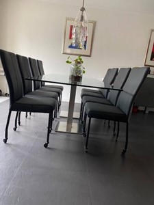 Leren eetkamerstoel deal, zwart leer, zwarte keukenstoelen