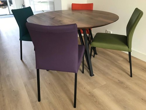 Set van 4 leren eetkamerstoelen - diverse kleuren leer