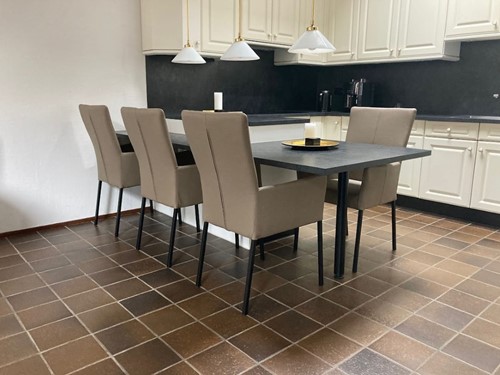 Set van 4 leren eetkamerstoelen - bruin leer