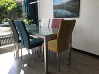 Set van 5 leren eetkamerstoelen - diverse kleuren leer