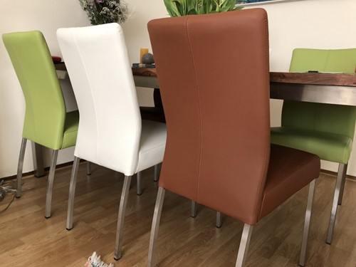 Set van 6 eetkamerstoelen - diverse kleuren leer