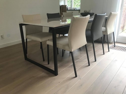 Set van 6 leren eetkamerstoelen - verschillende kleuren leer