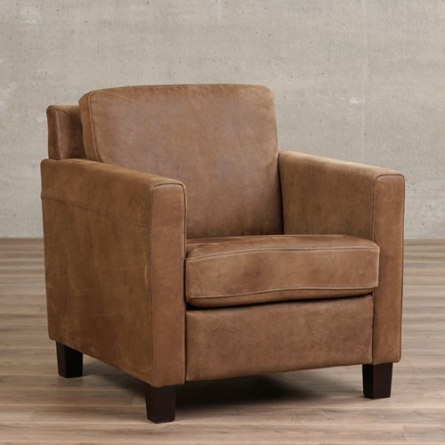 Leren fauteuil Smart - Kenia Leer Brown - Hout bruin