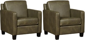 Leren fauteuil smart, groen leer, groene stoel