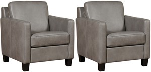 Leren fauteuil smart, grijs leer, grijze stoel