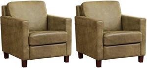Leren fauteuil smart, groen leer, groene stoel