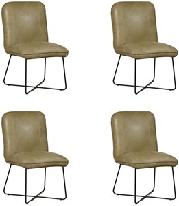 Leren eetkamerstoel smile 50, groen leer, groene keukenstoelen