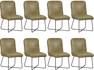 Leren eetkamerstoel smile 50, groen leer, groene keukenstoelen