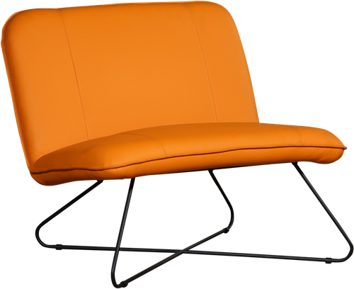 Leren brede design fauteuil Smile zonder armleuning - Toledo Leer Mandarin