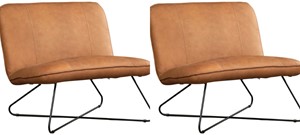 Leren fauteuil smile 80, bruin leer, bruine stoel