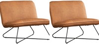 Leren fauteuil zonder armleuning Smile 80 - set van 2 fauteuils - Rancho Leer Clay