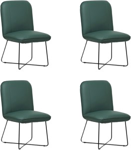 Set van 4 Groene leren industriële design eetkamerstoelen Smile - Toledo Leer Forrest (groen leer)