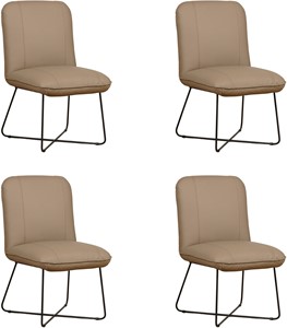 Leren eetkamerstoel smile 50, bruin leer, bruine keukenstoelen