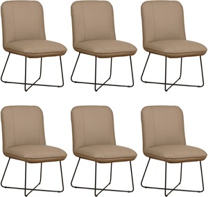 Leren eetkamerstoel smile 50, bruin leer, bruine keukenstoelen