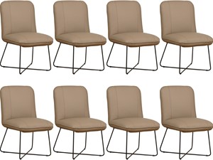 Leren eetkamerstoel smile 50, bruin leer, bruine keukenstoelen