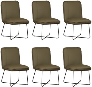 Leren eetkamerstoel smile 50, groen leer, groene keukenstoelen