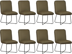 Leren eetkamerstoel smile 50, groen leer, groene keukenstoelen